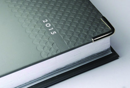Large image for De Luxe Diary with Silver Metal Corners and Silver Page Edges